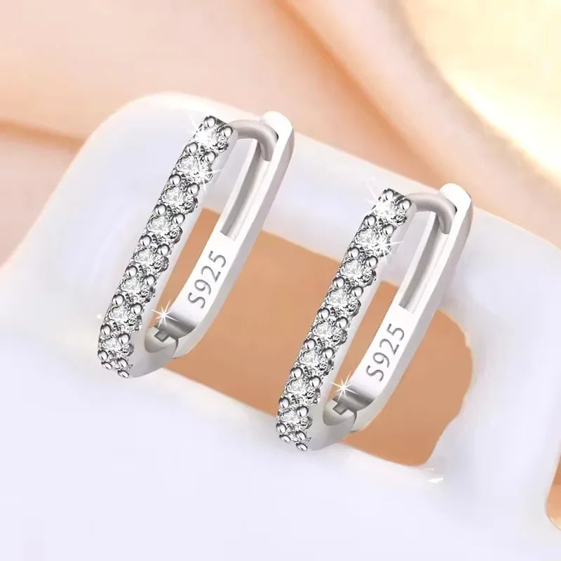 Original designer 925 Sterling Silver Elegant Crystal Jewelry Fashion Zircon Circle H alternate view