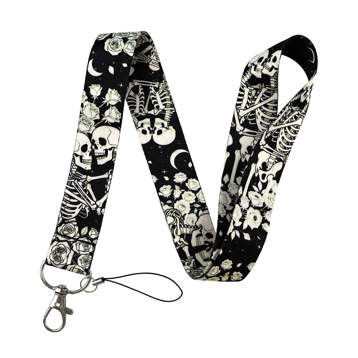 Human Skeleton Lanyard Card Holder Neck Strap for key ID Card Phone Straps Badge Hold lifestyle view