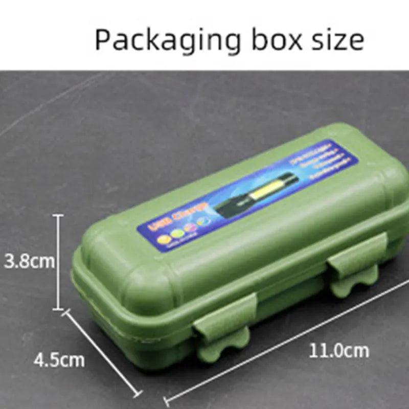 Mini XPE COB LED Flashlight | Rechargeable Dual Light Source for Hiking Camping Fis additional angle