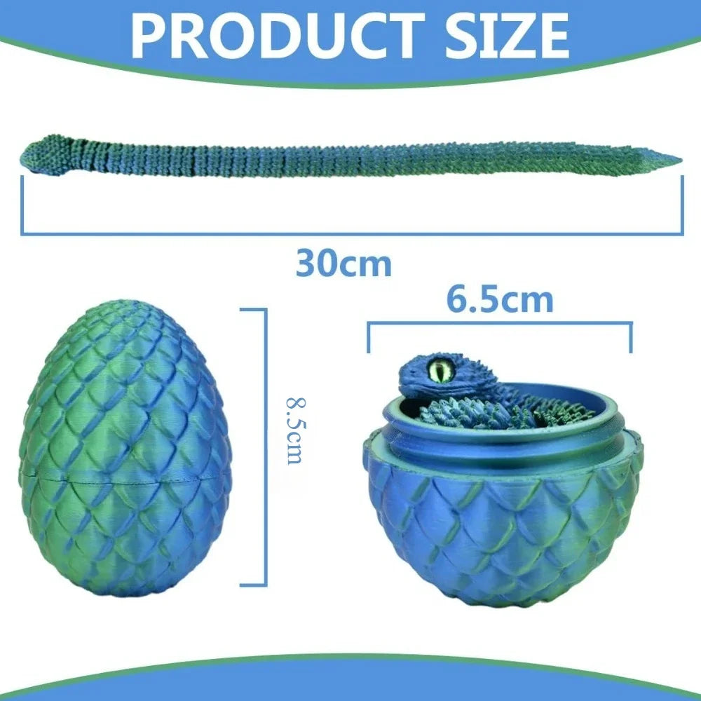 3D Printed Snake with Egg Joint Mobility Simulate Snake Ornament Desktop Home Animal alternate view