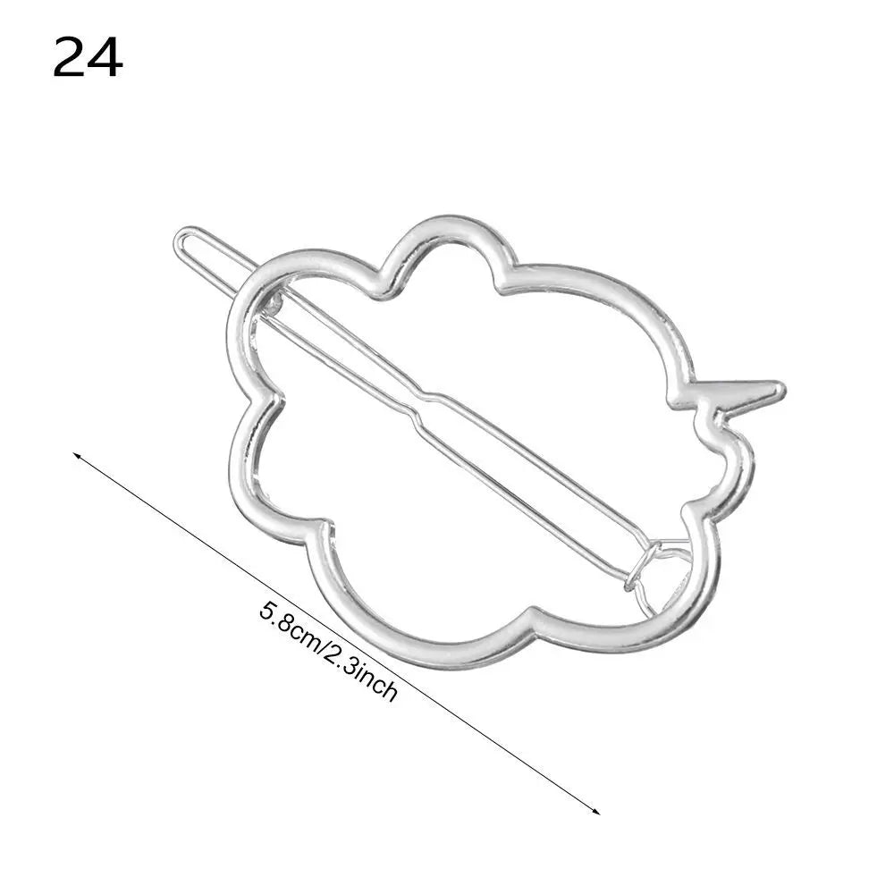 1PC Geometric Ponytail Hairpins Bobby Pins Knot Hair Clip Star Heart Barrettes Metal Hai detail view
