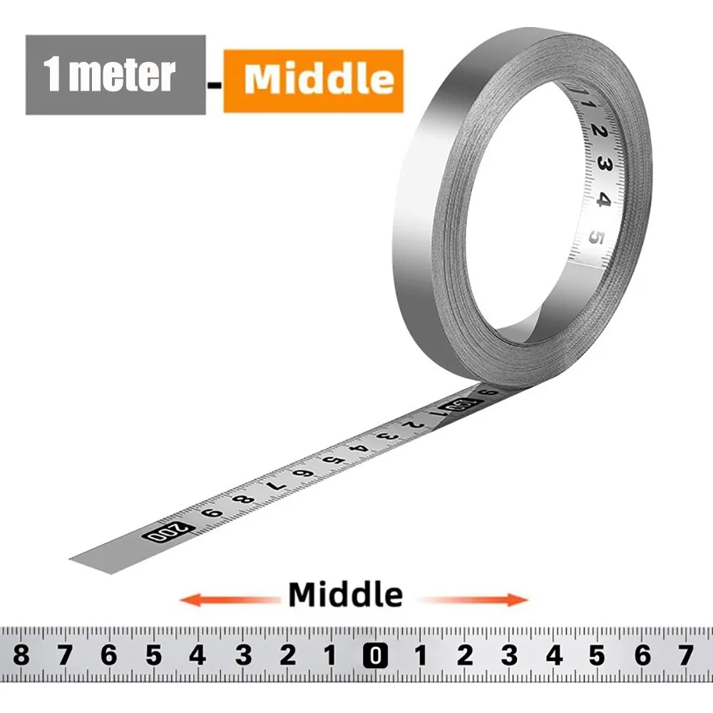 Self-Adhesive Stainless Steel Measuring Tape | 12mm Wide Workbench Ruler alternate view