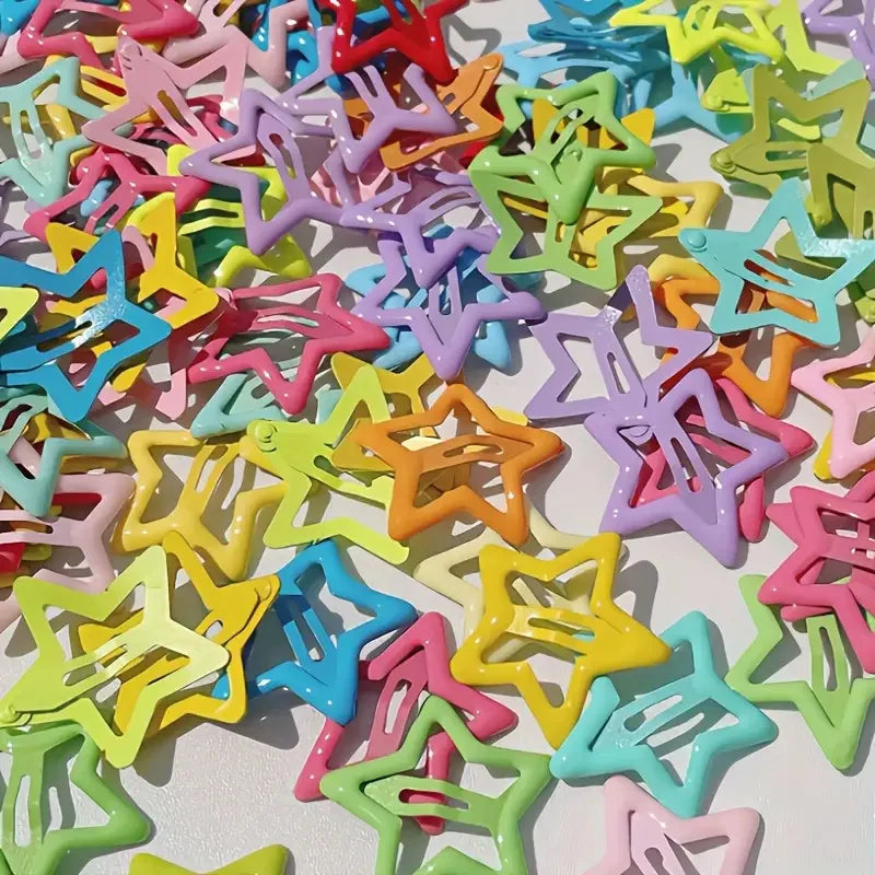 20/50Pcs Star-Shaped Alloy Hair Clips Elegant Retro Style Lightweight Hollow-Out De additional angle