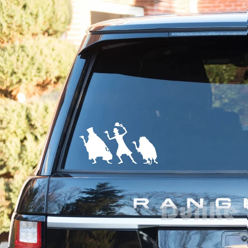 Cartoon Hitchhiking Ghosts Vinyl Sticker | Car Window Decoration alternate view