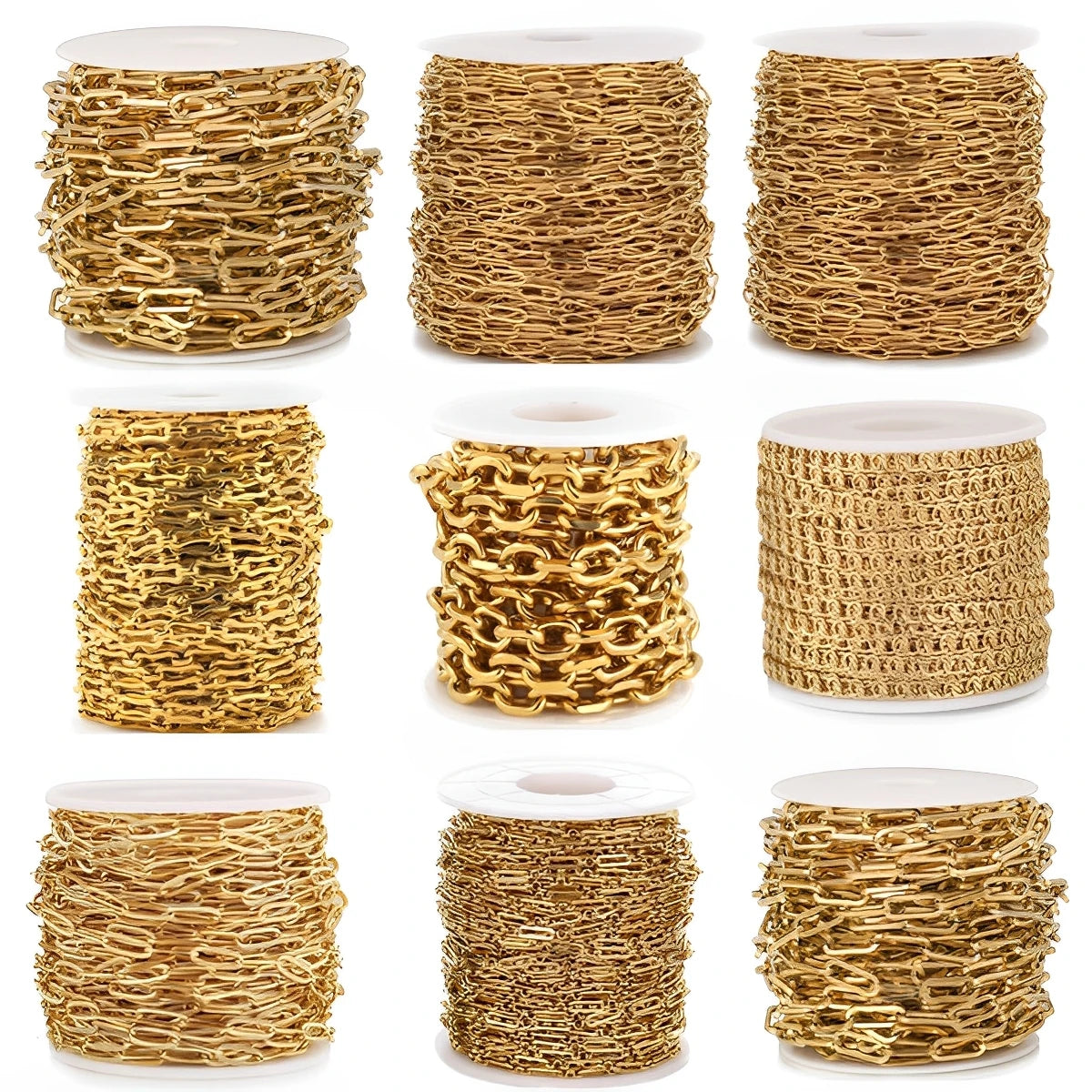 1 Meter Stainless Steel Chain Gold Silver DIY Jewelry Making Chain Necklace Bracelet Chain by the Me