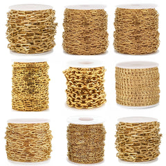 1 Meter Stainless Steel Chain Gold Silver DIY Jewelry Making Chain Necklace Bracelet Chain by the Me