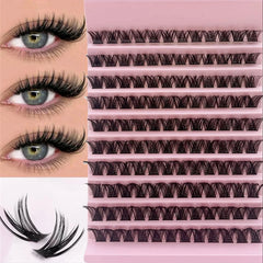 Fluffy Volume Lash Clusters 120pcs D Curl Individual Lashes Thick DIY Eyelash Extensions Cluster Las