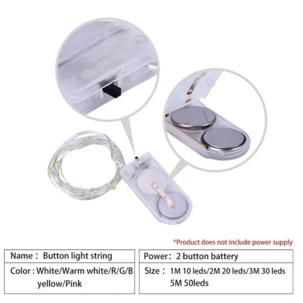 5M LED String Lights Waterproof Led Copper Wire Fairy Lights Battery Operated DIY W additional angle
