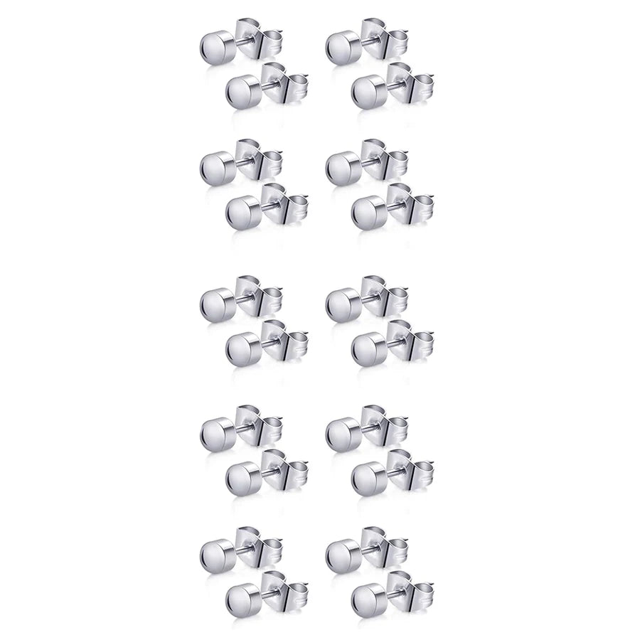 10pairs Colorful Rhinestone Earrings Set Simple Style Stainless Steel Body Ear Jewe additional angle