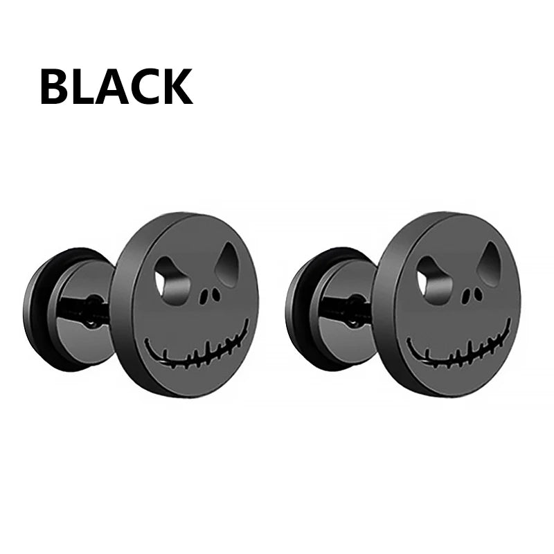Punk Stainless Steel Stud Earrings Set | Unisex Hip Hop Piercing Jewelry alternate view