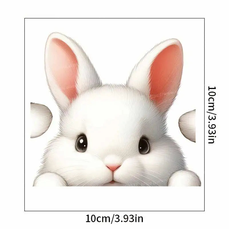 Cute Rabbit Light Switch Phone Wall Stickers | DIY Cartoon Animal PVC Decals alternate view
