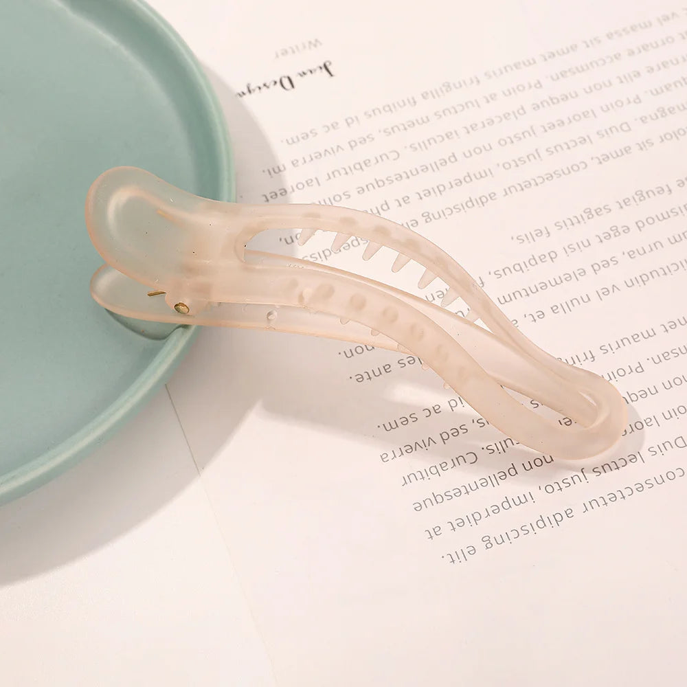 New Acrylic Matte Duckbill Hair Claws Barrettes Bow Solid Color Hair Clips Hair Acc additional angle