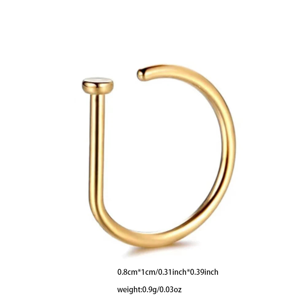 Stainless Steel Ring Nostril Body Jewelry New Curved Barbells Fake Nose Piercing D additional angle