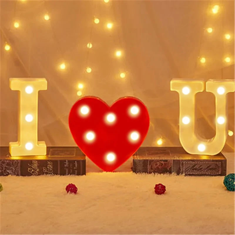 16cm Letter LED Night Light | Alphabet Luminous Decorative Lamp for Party close-up view