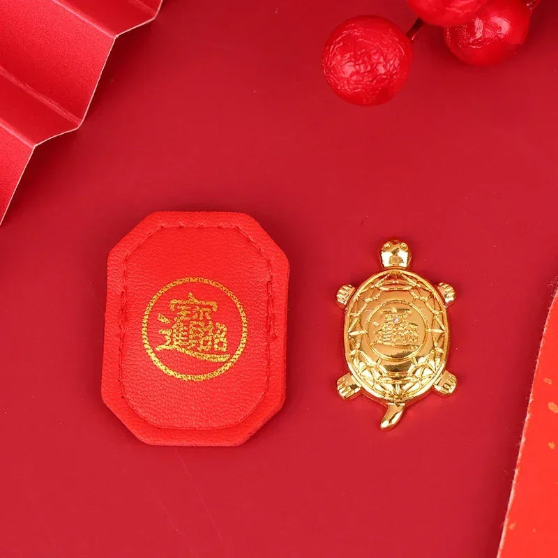 Cute Asakusa Turtle Small Golden Tortoise Guarding Praying Lucky Wealth Put It in You alternate view