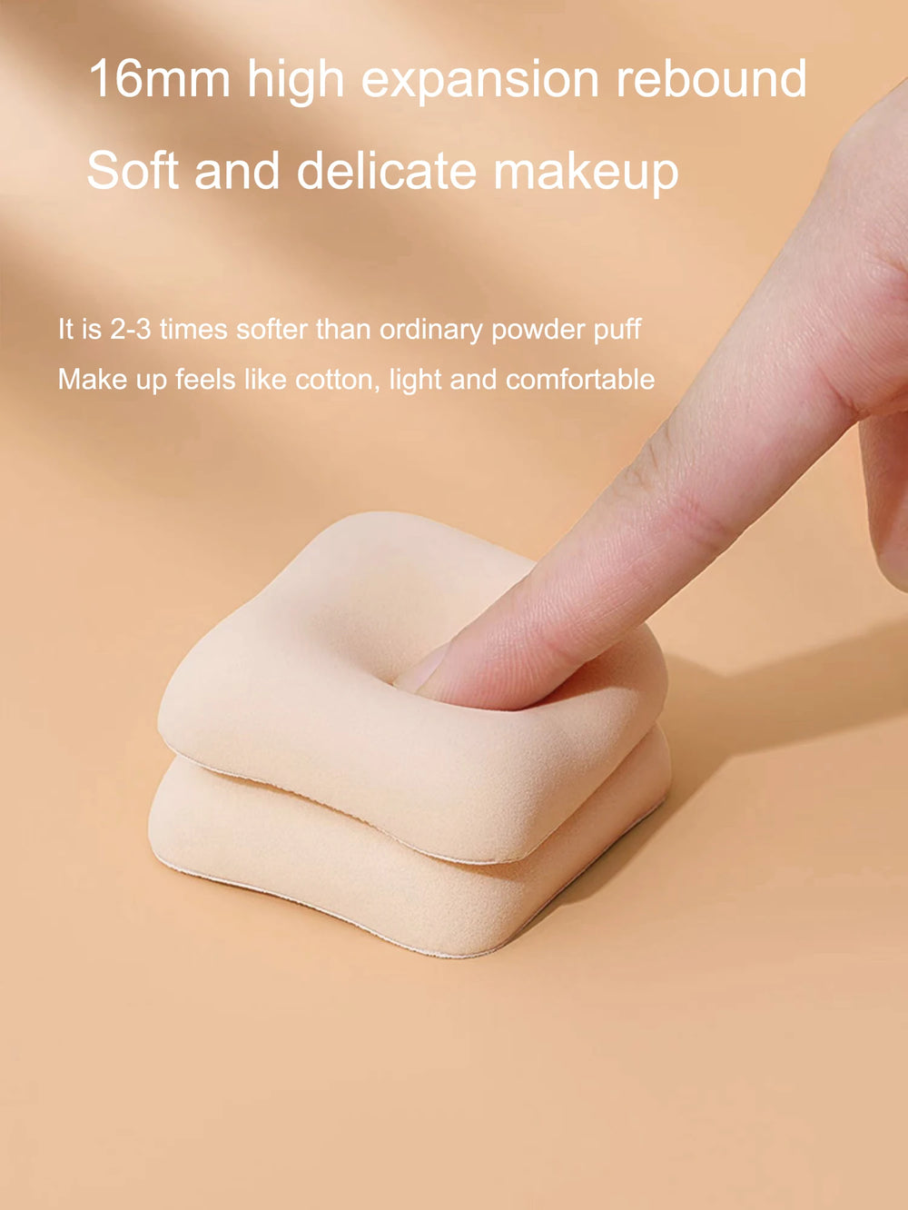 Super Soft Cloud Puff with Box Round Square Makeup Sponge Puff Dry Wet Dual Use Liquid close-up view