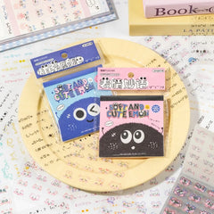 Cute Kitten Sticker Set | Kawaii Japanese Expression Scrapbook Decals detail view