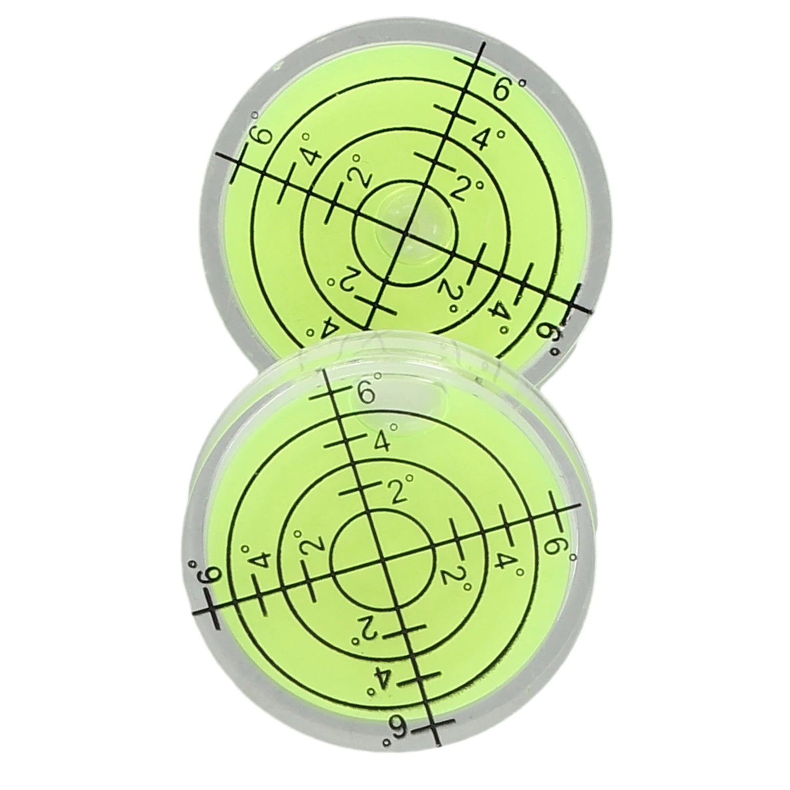 2pcs 32x7mm Mini Bubble Level | Horizontal Circular Level with Degree Scale for Precis close-up view
