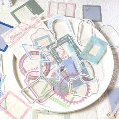 30pcs Transparent PET Frame Stickers | Scrapbooking and Journaling Decorative Supplies close-up view