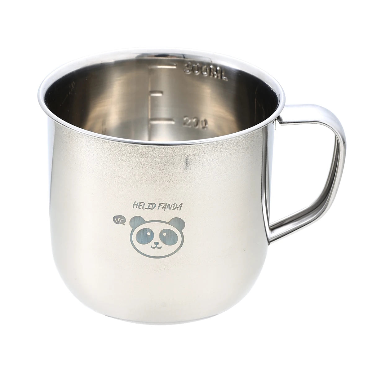 Stainless Steel Kids Water Cup with Handle | 300ml Anti-Scald Mini Mug close-up view