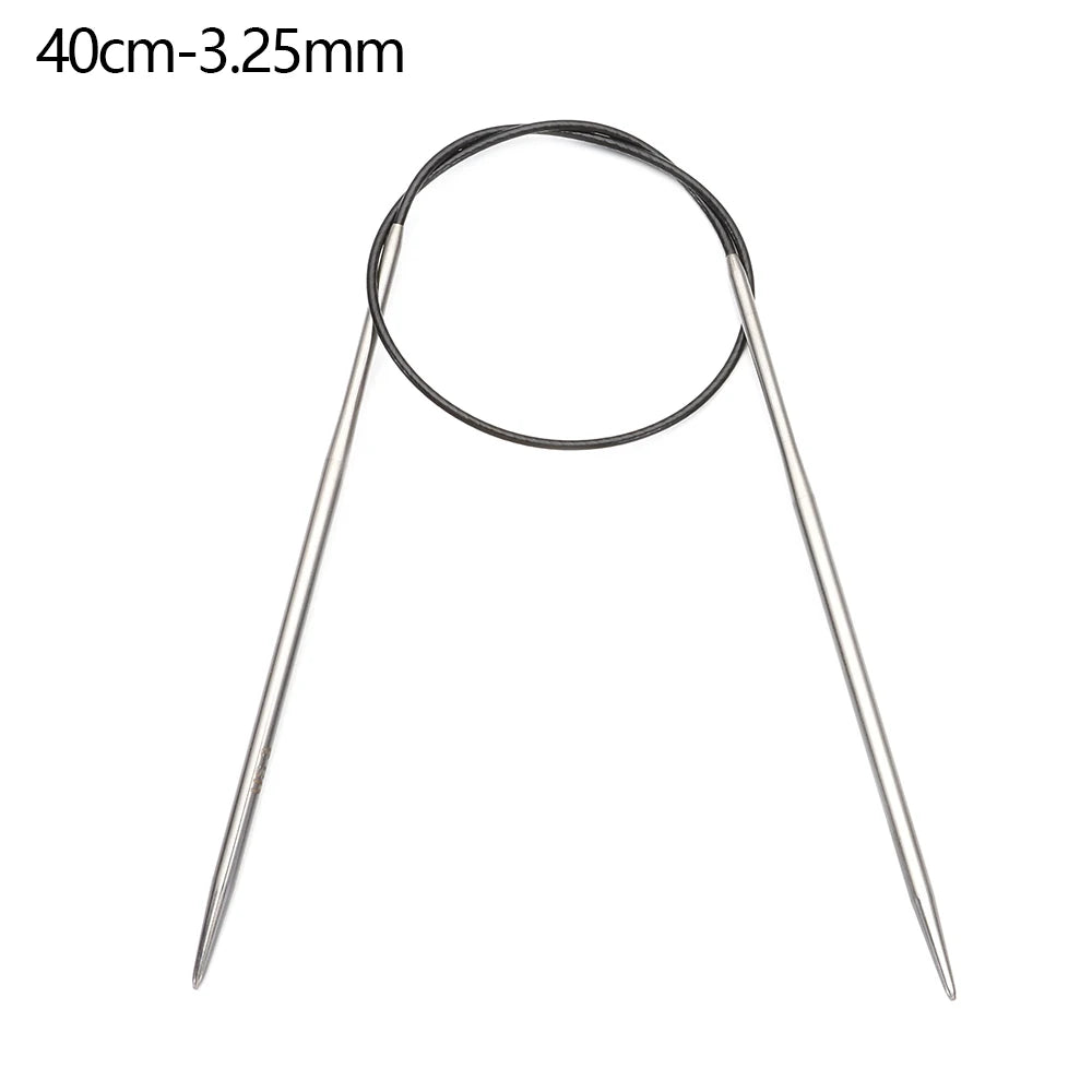 80/100cm Stainless Steel Circular Needle Round Weaving Knitting Needles Handmade Croc alternate view