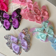 2 Pcs Fashion Rainbow Butterfly Hair Accessories Hair Clips Girls Sequin Hairpins Children Cute Barr