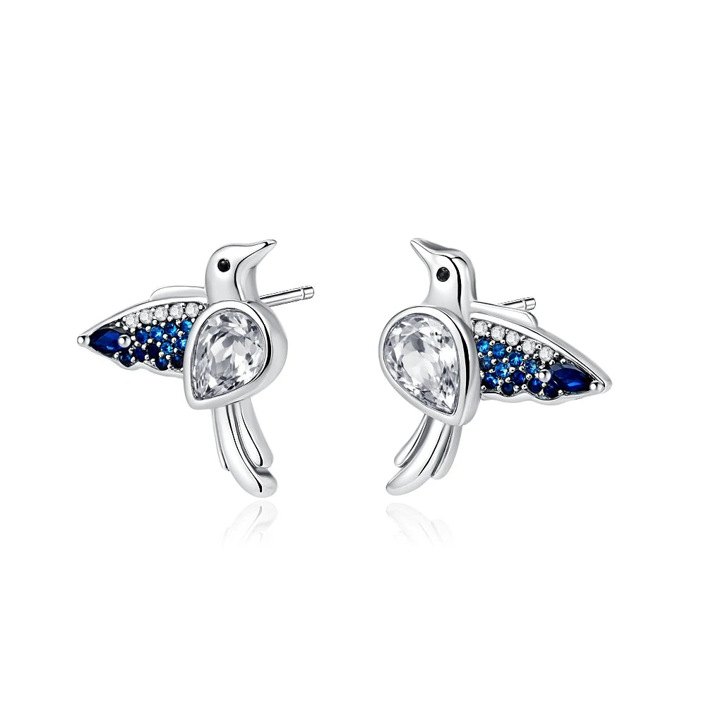2026 New 925 Silver Elephant Cherry Blossom Butterfly Heart Earrings, a delicate choice detail view