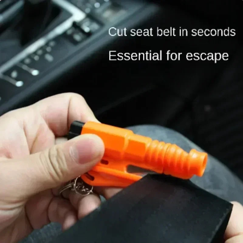 Car Safety Hammer Mini Car With A Multi-functional Escape Hammer To Break The Glass Re close-up view