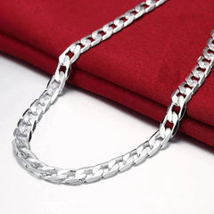 925 Sterling Silver Necklace For Men's Women 16/18/20/22/24 Inches Classic 6MM Chain alternate view