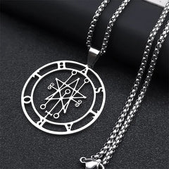 Astaroth Sigil Goetia Stainless Steel Necklace Solomon Demon Seal Satan Sigil satanique detail view