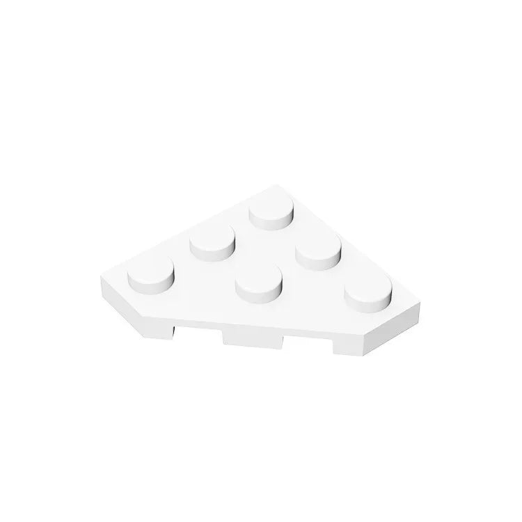 Gobricks GDS-556 Wedge Plate 3 x 3 Cut Corner | Compatible Building Block for DIY close-up view