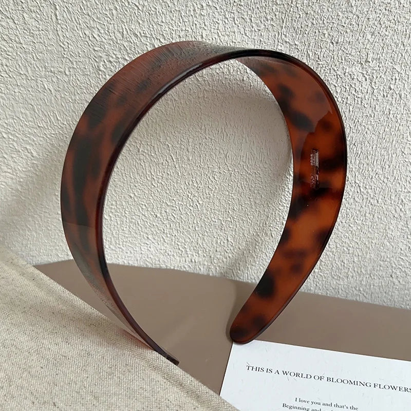 Fashion Acetate Headband BLOND HAVANA Color Matching Hair Band Wide Headband Women Girls detail view
