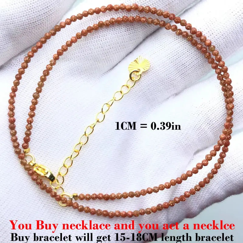 Fashion Faceted 2mm Beads Necklace Mini Natural Stone Amethysts Quartzs Agat Choker M lifestyle view
