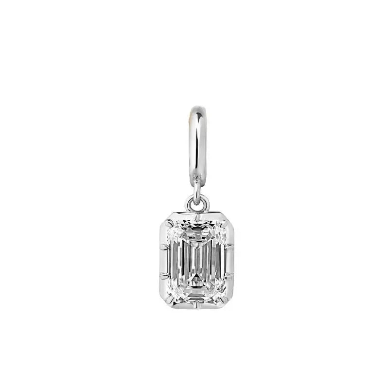 Minimalist Women's Geometric White Zircon Necklace Thin Bead Chain Pendant Non-fading alternate view