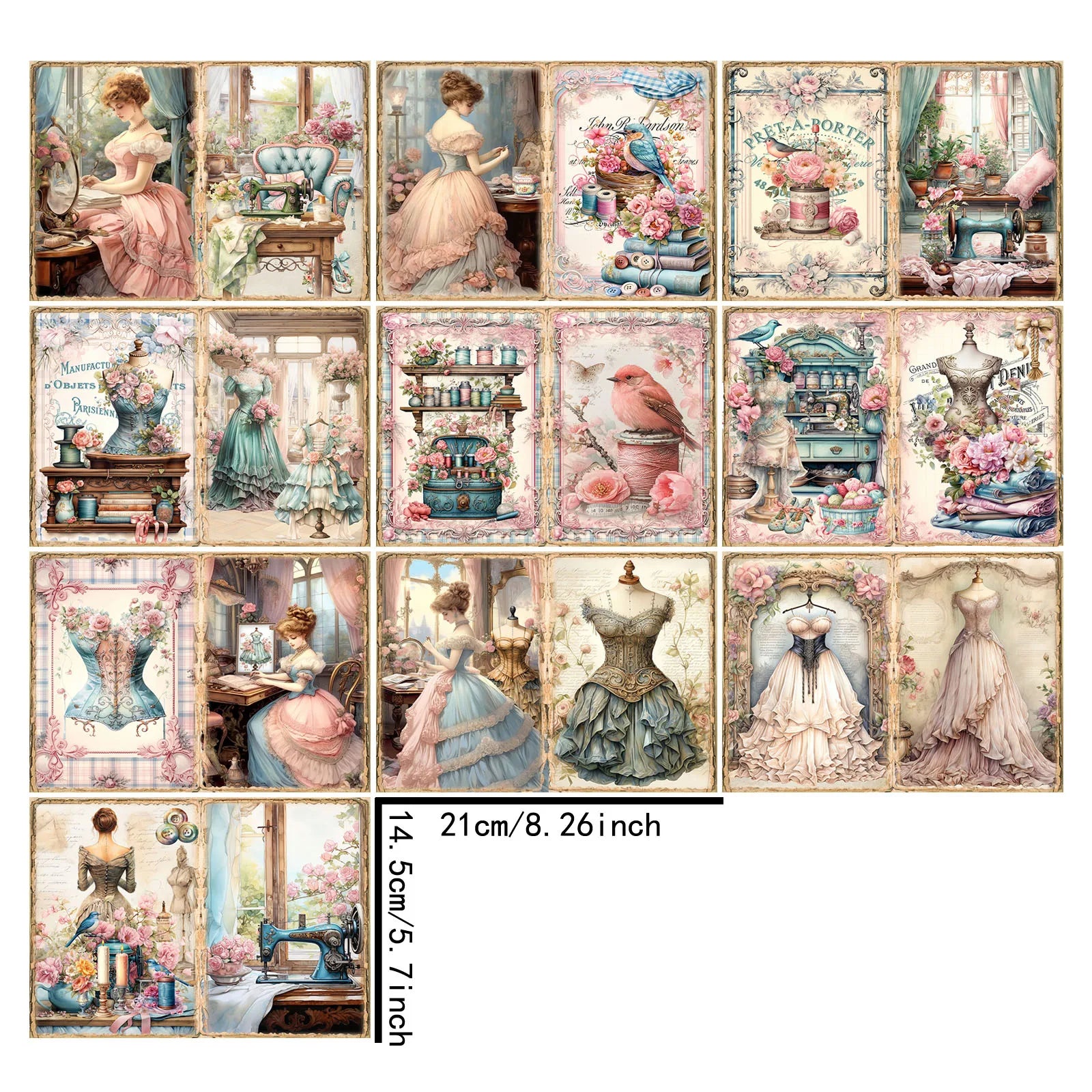 10 Sheets A5 Vintage Sewing Machine Background Paper | Scrapbooking & Journaling Craf lifestyle view