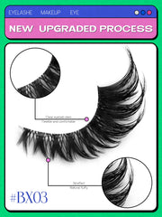 Faux Mink Eyelashes Clear Band Lashes Natural Look Wispy False Lashes Makeup detail view