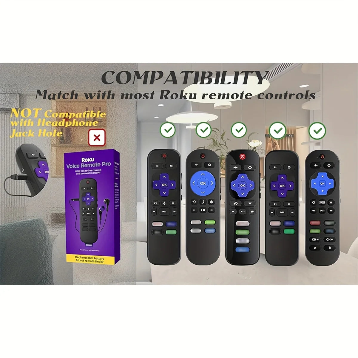 Luminous Silicone Remote Cover With Rope for TCL Hisense Roku TV