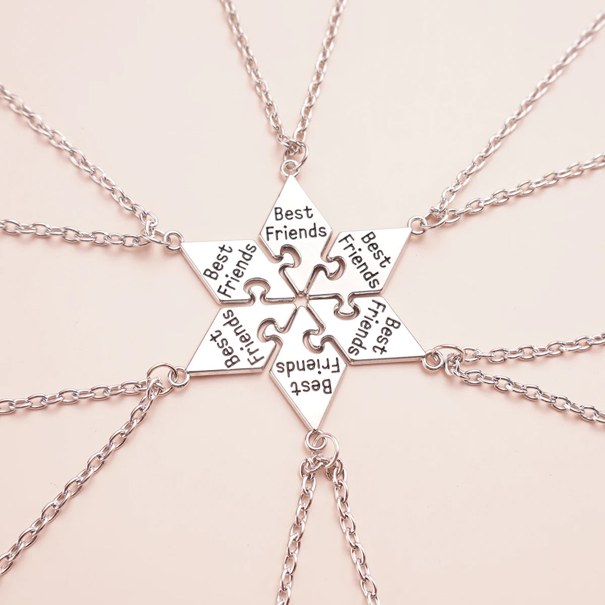 6 Pcs/Set Best Friend Pendant Necklace Set | Friendship Jewelry Gift
