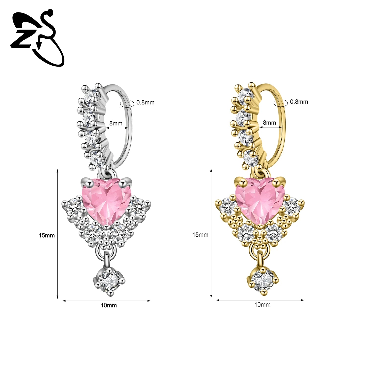 ZS 1 Piece 20G Trendy Hoop Nose Rings Women Moon Star Flower Pendant Septum Piercing lifestyle view