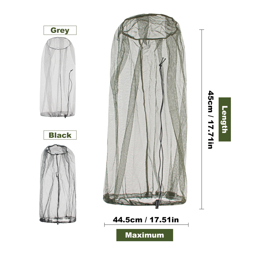 Ultra Large Mosquito Head Net | Premium Insect Face Protector for Outdoor Camping close-up view