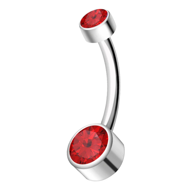 ASTM F136 Titanium Internally Threaded Navel Rings 10mm 12mm with round CZ Belly Butto close-up view