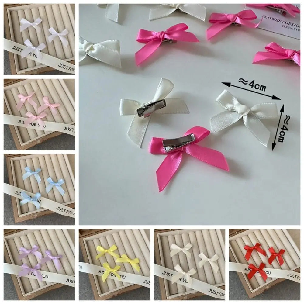 10pcs Bowknot Cotton Doll Hair Pins Doll Hairpin Accessories Tiny DIY Mini Hair Clip Cute 4cm Doll Wig Clips Birthday Gift