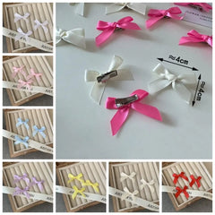 10pcs Bowknot Cotton Doll Hair Pins Doll Hairpin Accessories Tiny DIY Mini Hair Clip Cute 4cm Doll Wig Clips Birthday Gift