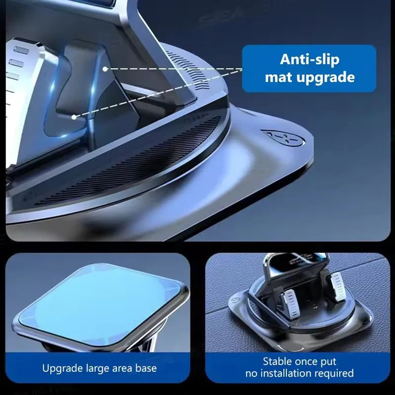 Car Phone Mount Silicone Dashboard Holder 360-Degree Rotation Navigation additional angle