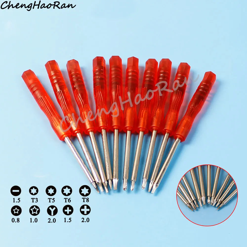 1 Set Screwdriver Kit | Triwing Repair Tools for Wii, GBA SP, DS Lite, NDSi, Xbox One, close-up view