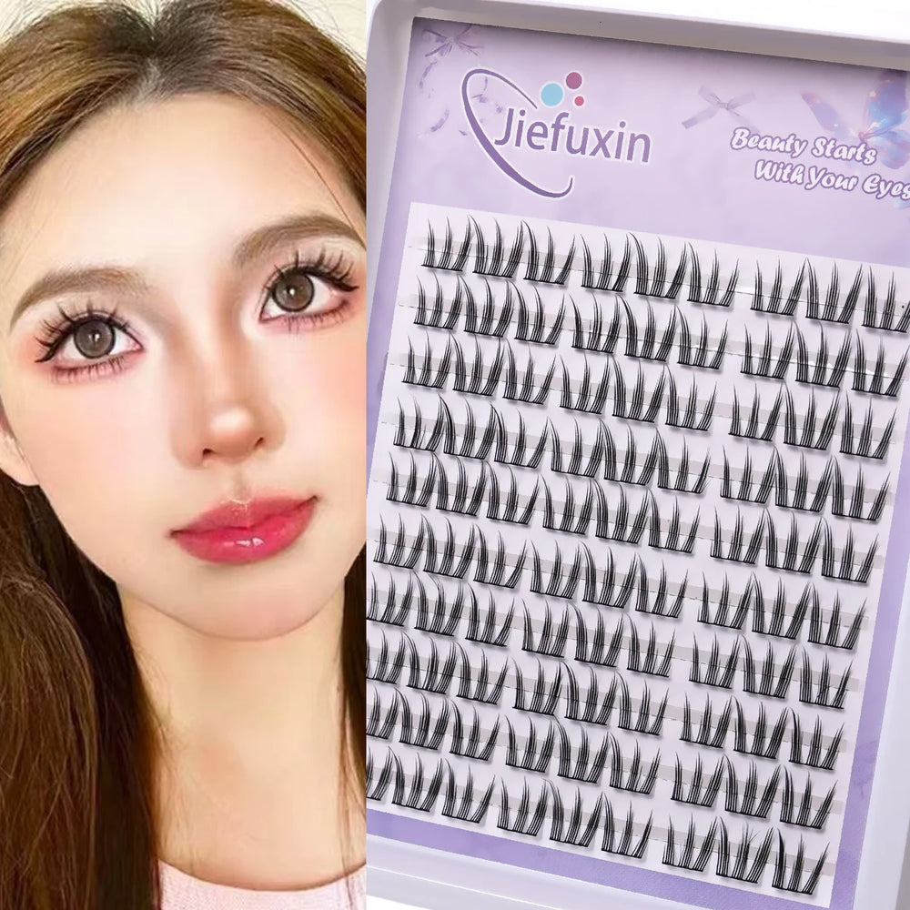 Natural Look DIY Lashes Extension Kit Cute Cat Paw False Eyelashes for Enlarged Eyes Make Up Eyelash