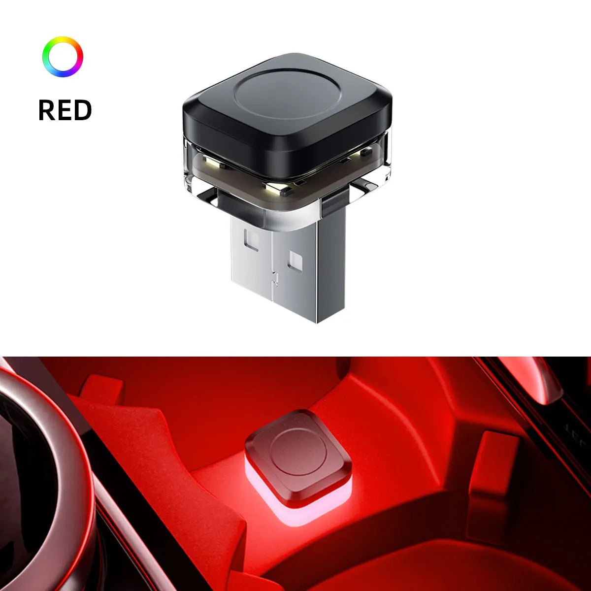 Mini USB LED Car Atmosphere Light | Universal Ambient Decorative Lamp detail view