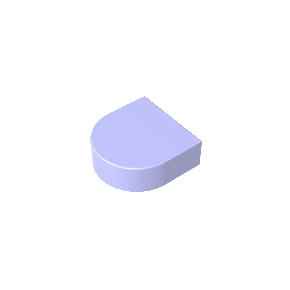 Gobricks Tile Round 1 x 1 Half Circle Extended | Compatible Brick Building Block close-up view