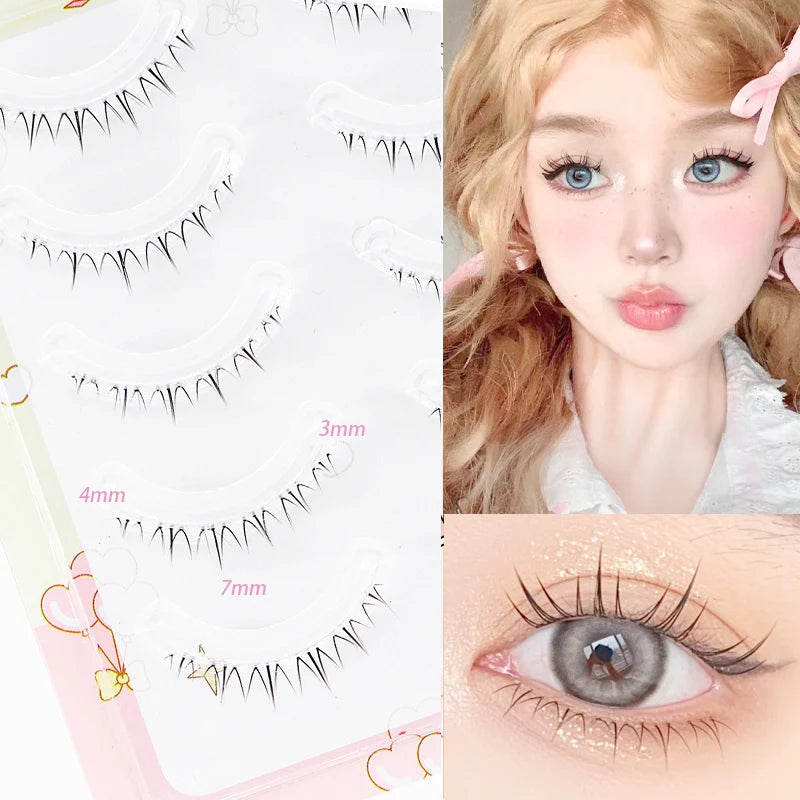 Menglu Natural Short Lower Lashes | Hand-Painted Style Fake Eyelashes alternate view