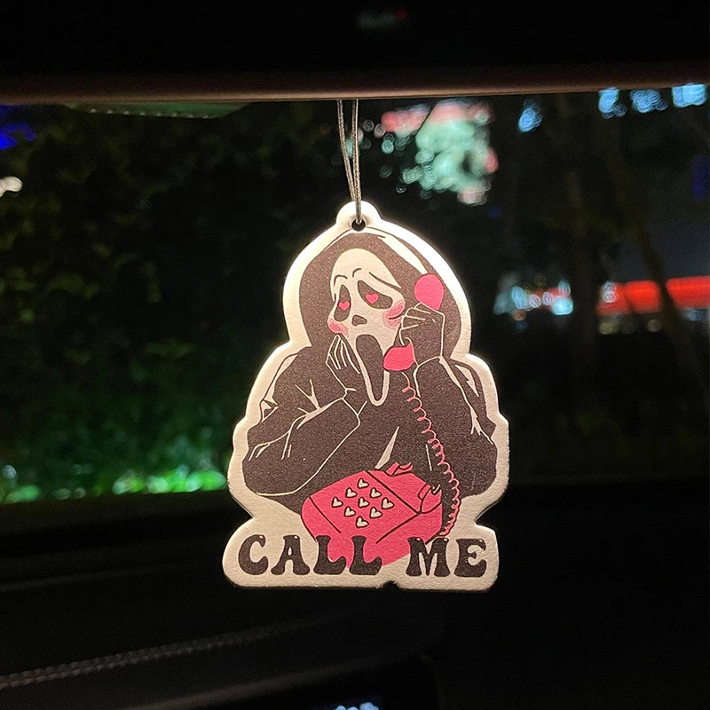 Call me on Halloween, car air freshener, perfume pendant, rearview mirror hanging dec lifestyle view